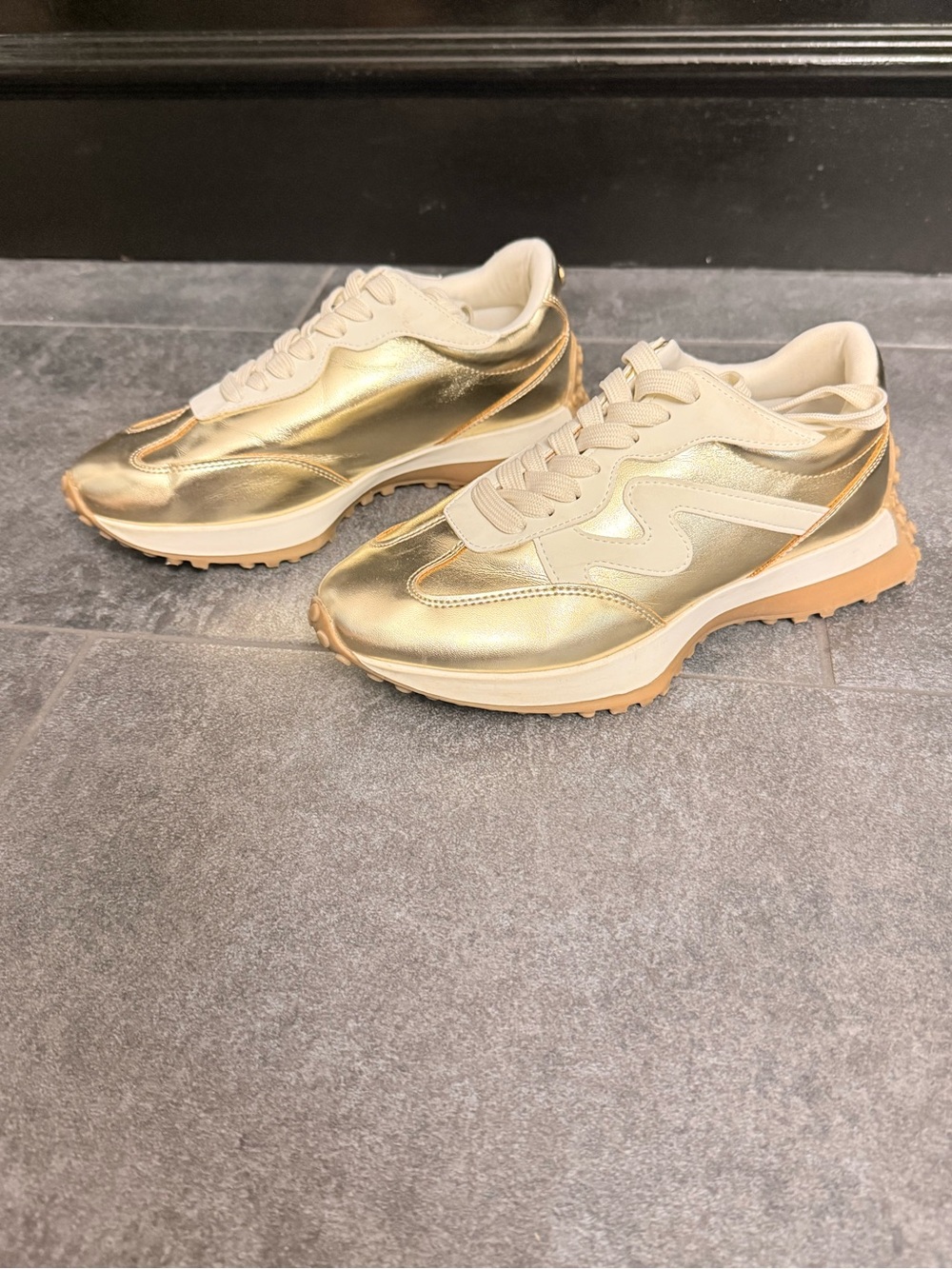 Project Cloud Gold metallic sneakers- chunky comfort shoes